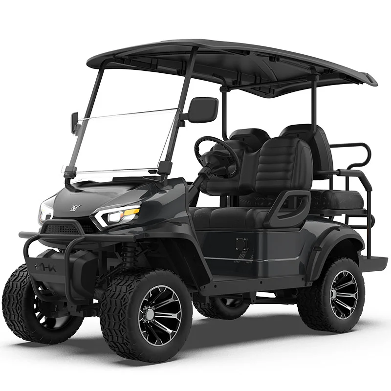 GRL 2 2 Seater Black Lifted Golf Cart
