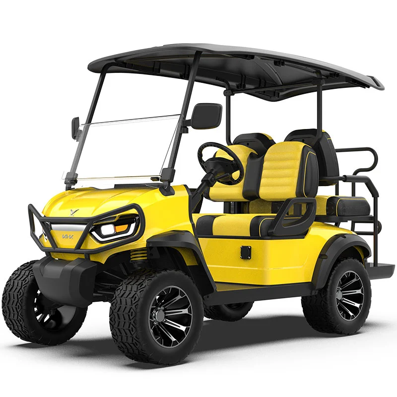 GQL 2 2 Seater Yellow Lifted Golf Cart